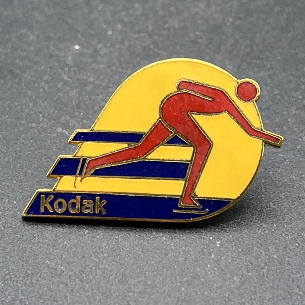 1984 Sarajevo Winter Olympics Kodak Speed Skating Lapel Hat Pin